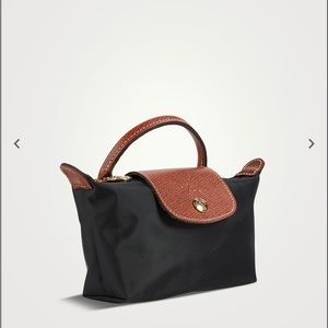 Brand New Black Longchamp Le Pliage Original Pouch with Handle [mini]